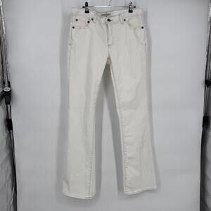 Polo Jeans Co Ralph Lauren Womens 8 White Mid Rise Boot Stretch Denim Kelly Jean